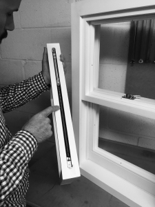 The Balance System is placed within the stile section of the sash window frame.